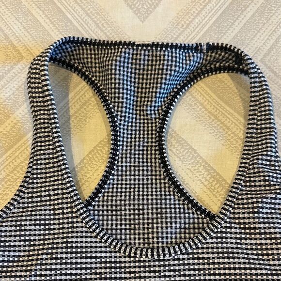 Lululemon Black and White Check Women's Racerback Tank Top - Picture 3 of 7